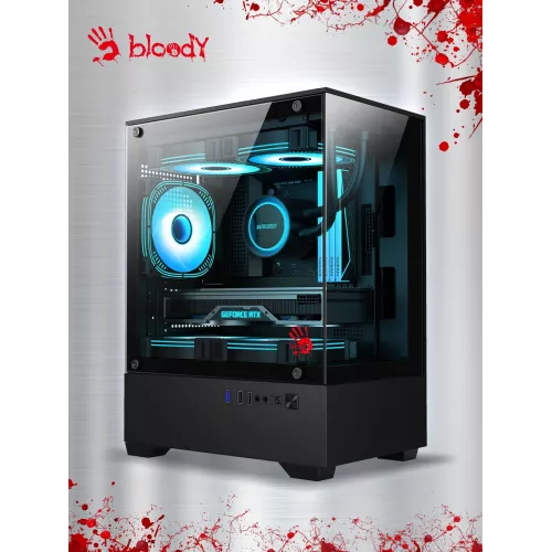 Корпус Bloody CC-125 черный без БП mATX 5x120mm 2xUSB2.0 1xUSB3.0 audio bott PSU