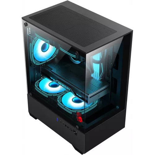 Корпус Bloody CC-125 черный без БП mATX 5x120mm 2xUSB2.0 1xUSB3.0 audio bott PSU