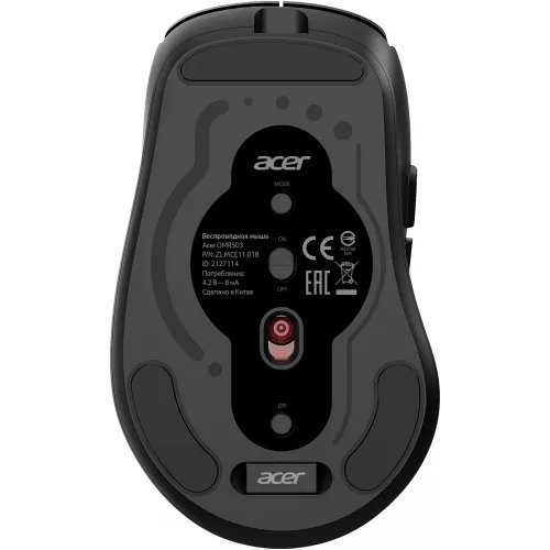 Мышь Acer OMR503 черный оптическая 3200dpi silent беспров. BT/Radio USB 4but (ZL.MCE11.01B)