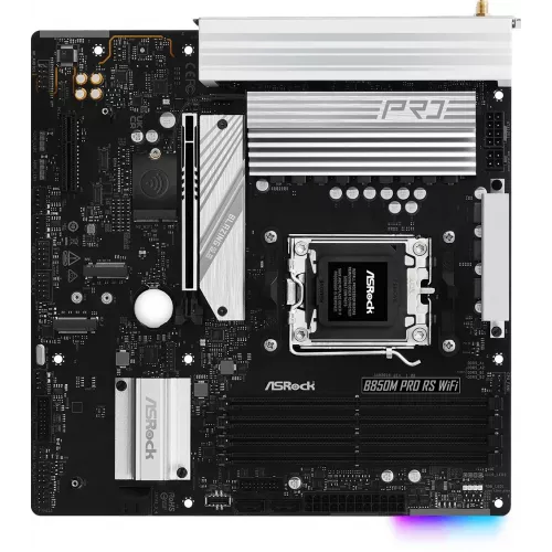 Материнская плата Asrock B850M PRO RS WIFI Socket AM5 AMD B850 4xDDR5 mATX AC`97 8ch(7.1) 2.5Gg RAID+HDMI+DP