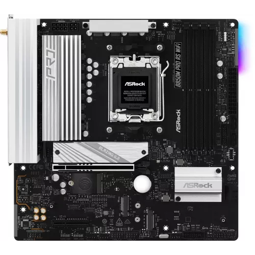 Материнская плата Asrock B850M PRO RS WIFI Socket AM5 AMD B850 4xDDR5 mATX AC`97 8ch(7.1) 2.5Gg RAID+HDMI+DP