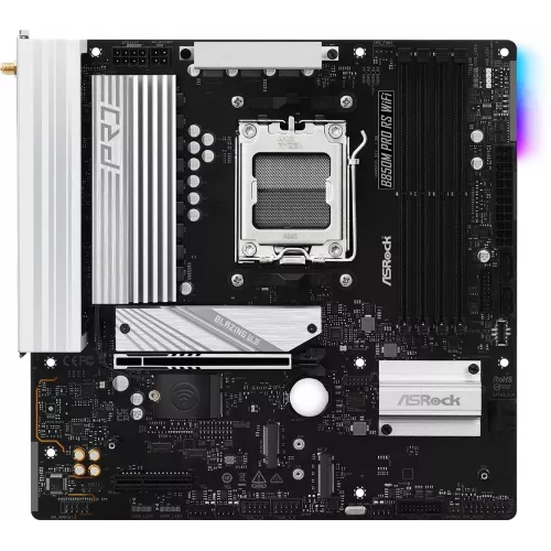 Материнская плата Asrock B850M PRO RS WIFI Socket AM5 AMD B850 4xDDR5 mATX AC`97 8ch(7.1) 2.5Gg RAID+HDMI+DP