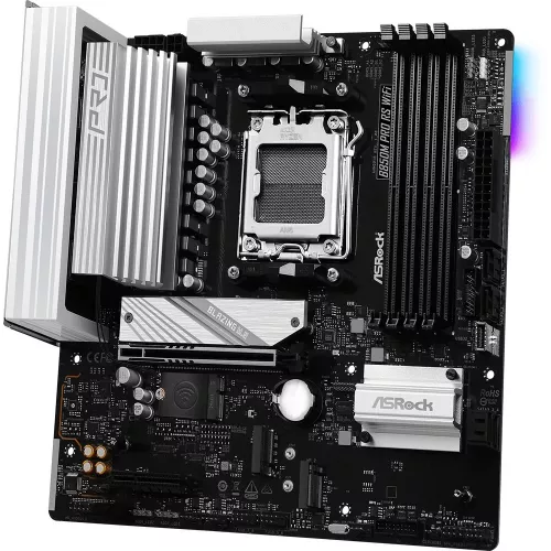 Материнская плата Asrock B850M PRO RS WIFI Socket AM5 AMD B850 4xDDR5 mATX AC`97 8ch(7.1) 2.5Gg RAID+HDMI+DP