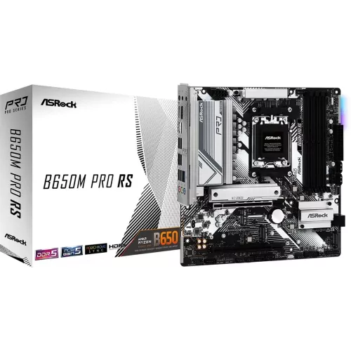 Материнская плата Asrock B650M PRO RS Socket AM5 AMD B650 4xDDR5 mATX AC`97 8ch(7.1) 2.5Gg RAID+HDMI+DP