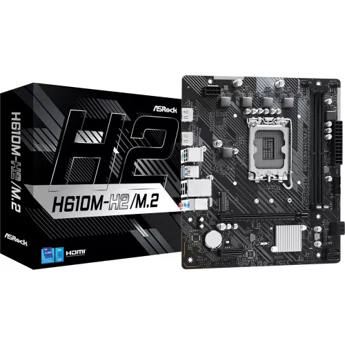 Материнская плата Asrock H610M-H2/M.2 Soc-1700 Intel H610 2xDDR4 mATX AC`97 8ch(7.1) GbLAN+HDMI