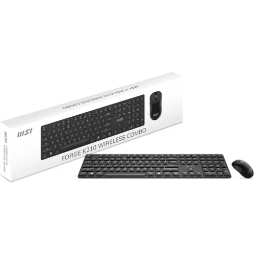 Клавиатура + мышь MSI Forge K210 Combo клав:черный мышь:черный USB беспроводная (S11-43RU213-Y92)