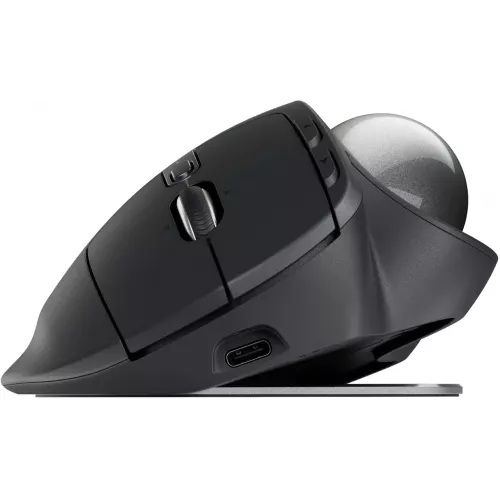 Трекбол Logitech Trackball MX Ergo S графитовый оптическая 2048dpi silent беспров. BT/Radio USB 8but (910-007263)