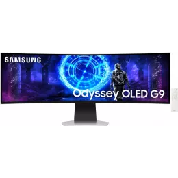 Монитор Samsung 49" Odyssey OLED G9 S49DG952SMXUE серебристый OLED LED 32:9 HDMI M/M матовая HAS 1000000:1 250cd 178гр/178гр 5120x1440 240Hz FreeSync Premium Pro DP USB 12.6кг