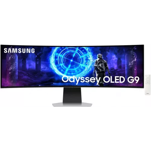 Монитор Samsung 49" Odyssey OLED G9 S49DG952SMXUE серебристый OLED LED 32:9 HDMI M/M матовая HAS 1000000:1 250cd 178гр/178гр 5120x1440 240Hz FreeSync Premium Pro DP USB 12.6кг