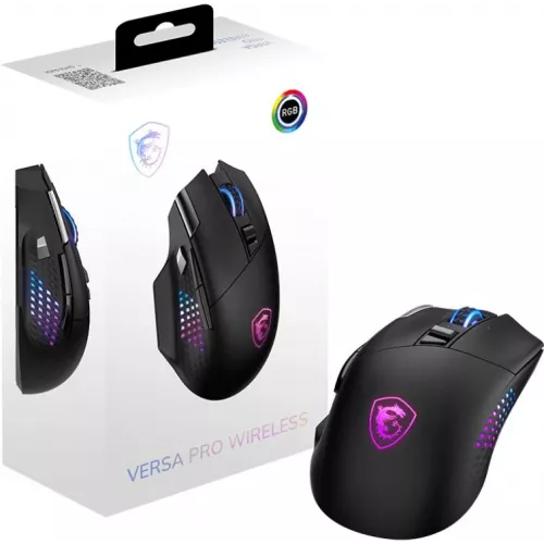 Мышь MSI VERSA PRO W черный оптическая 26000dpi беспров. BT/Radio USB 15but (S12-4301340-CLA)