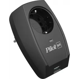 Сетевой фильтр Pilot Bit (USB) (1 розетка) черный (коробка)