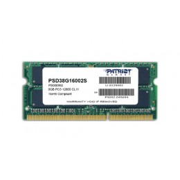 Память DDR3 8Gb 1600MHz Patriot PSD38G16002S RTL PC3-12800 CL11 SO-DIMM 204-pin 1.5В dual rank Ret
