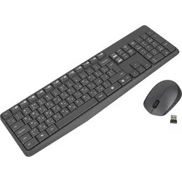 Клавиатура + мышь Logitech MK235 клав:серый мышь:серый USB беспроводная (920-007948)