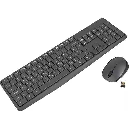 Клавиатура + мышь Logitech MK235 клав:серый мышь:серый USB беспроводная (920-007948)