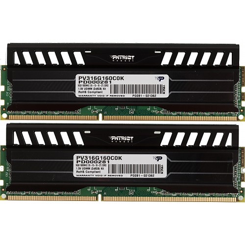 Память DDR3 2x8GB 1600MHz Patriot PV316G160C0K Viper 3 RTL Gaming PC3-12800 CL10 DIMM 240-pin 1.5В dual rank с радиатором Ret