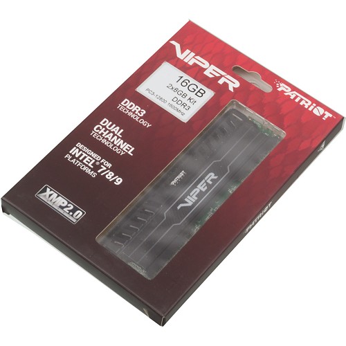 Память DDR3 2x8GB 1600MHz Patriot PV316G160C0K Viper 3 RTL Gaming PC3-12800 CL10 DIMM 240-pin 1.5В dual rank с радиатором Ret
