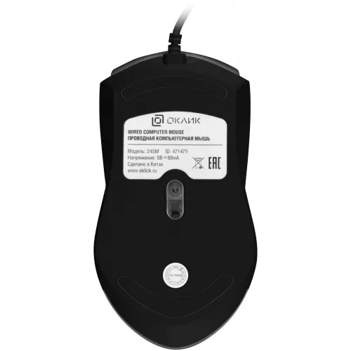 Мышь Оклик 245M черный оптическая 1000dpi USB 3but (471479)