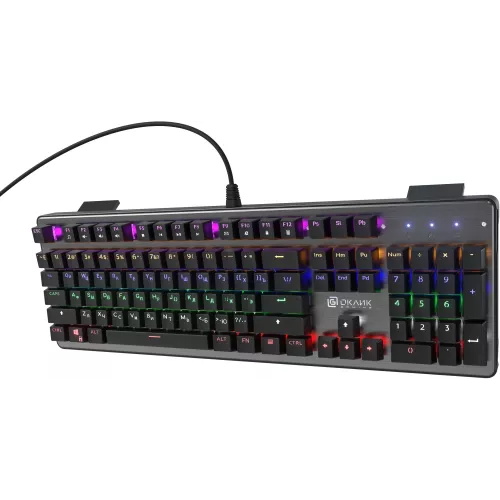 Клавиатура Оклик 970G Dark Knight механическая черный/серебристый USB for gamer LED (499578) кабель 1.5м
