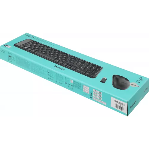 Клавиатура + мышь Logitech MK220 клав:черный мышь:черный USB беспроводная (920-003169)