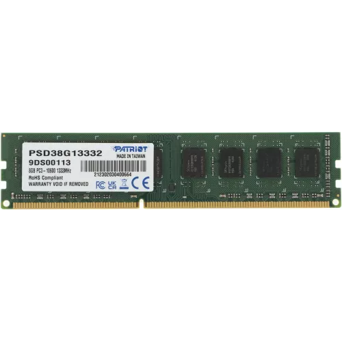 Память DDR3 8Gb 1333MHz Patriot PSD38G13332 RTL PC3-10600 CL9 DIMM 240-pin 1.5В dual rank Ret
