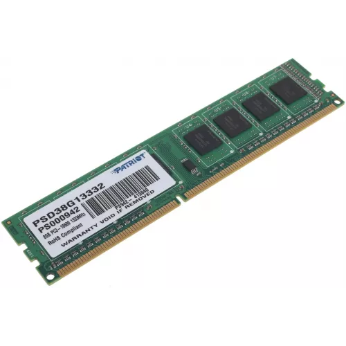 Память DDR3 8Gb 1333MHz Patriot PSD38G13332 RTL PC3-10600 CL9 DIMM 240-pin 1.5В dual rank Ret