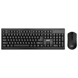Клавиатура + мышь Acer OKR120 клав:черный мышь:черный USB беспроводная Multimedia (ZL.KBDEE.007)