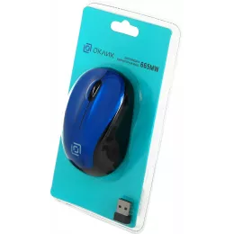 Мышь Оклик 665MW черный/синий оптическая 1600dpi беспров. USB для ноутбука 3but (1025132)