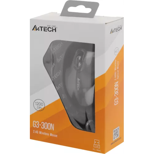 Мышь A4Tech G3-300N черный оптическая 1200dpi беспров. USB для ноутбука 3but (G3-300N (BLACK))