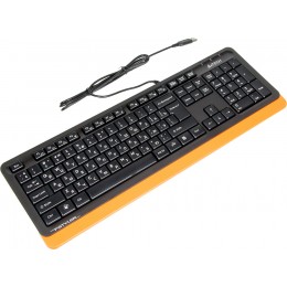 Клавиатура A4Tech FK10 черный/оранжевый USB (FK10 ORANGE) кабель 1.5м