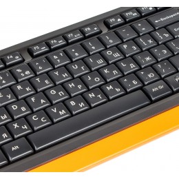 Клавиатура A4Tech FK10 черный/оранжевый USB (FK10 ORANGE) кабель 1.5м