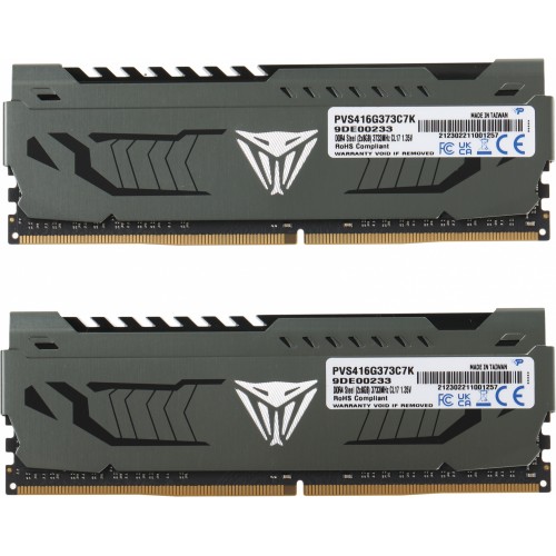 Память DDR4 2x8Gb 3733MHz Patriot PVS416G373C7K Viper Steel RTL Gaming PC4-29800 CL17 DIMM 288-pin 1.35В single rank с радиатором Ret