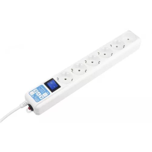 Сетевой фильтр Powercube SPL(5+1)-16B-P-3M-WHITE 3м (6 розеток) белый (коробка)