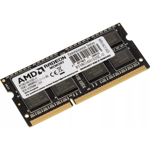 Память DDR3L 8Gb 1600MHz AMD R538G1601S2SL-U RTL PC3-12800 CL11 SO-DIMM 204-pin 1.35В Ret