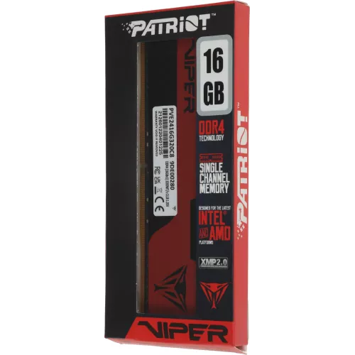 Память DDR4 16Gb 3200MHz Patriot PVE2416G320C8 Viper Elite II RTL Gaming PC4-25600 CL18 DIMM 288-pin 1.35В с радиатором Ret