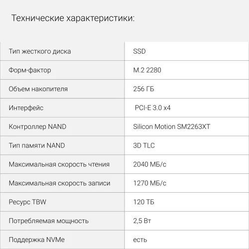Накопитель SSD Digma PCIe 3.0 x4 256GB DGSM3256GS33T Mega S3 M.2 2280