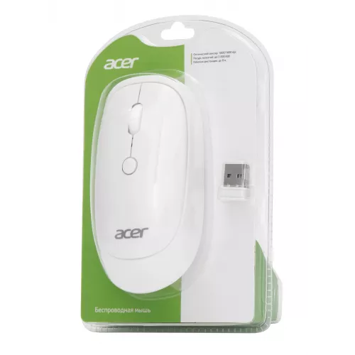 Мышь Acer OMR138 белый оптическая 1600dpi беспров. USB 3but (ZL.MCEEE.01L)