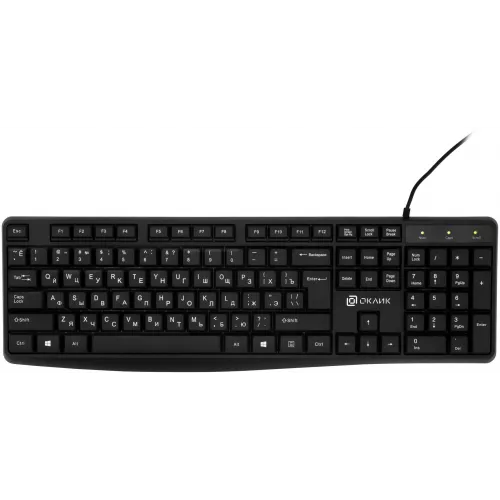 Клавиатура Оклик 145M черный USB (1659983) кабель 1.85м