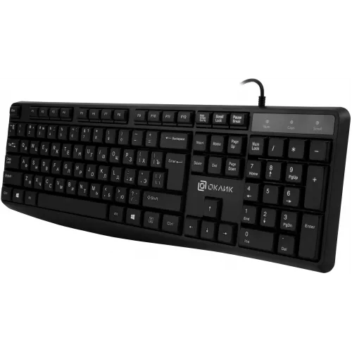 Клавиатура Оклик 145M черный USB (1659983) кабель 1.85м