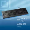 Клавиатура Оклик 155M черный USB slim (подставка для запястий) (1678057) кабель 1.6м