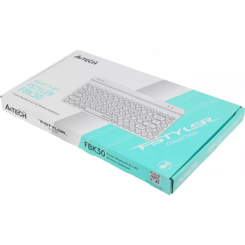 Клавиатура A4Tech FBK30 белый USB беспроводная BT/Radio slim Multimedia (FBK30 WHITE)