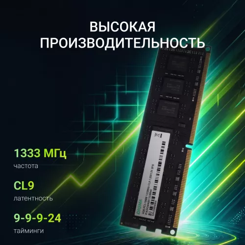 Память DDR3 4GB 1333MHz Digma DGMAD31333004D RTL PC3-10600 CL9 DIMM 240-pin 1.35В dual rank Ret