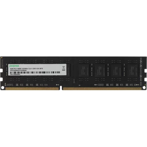 Память DDR3 4GB 1333MHz Digma DGMAD31333004D RTL PC3-10600 CL9 DIMM 240-pin 1.35В dual rank Ret