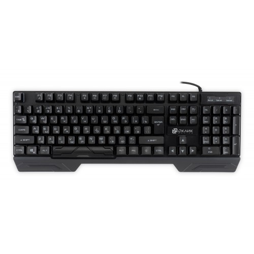 Клавиатура Оклик 709G черный USB for gamer LED (1788144) кабель 1.8м