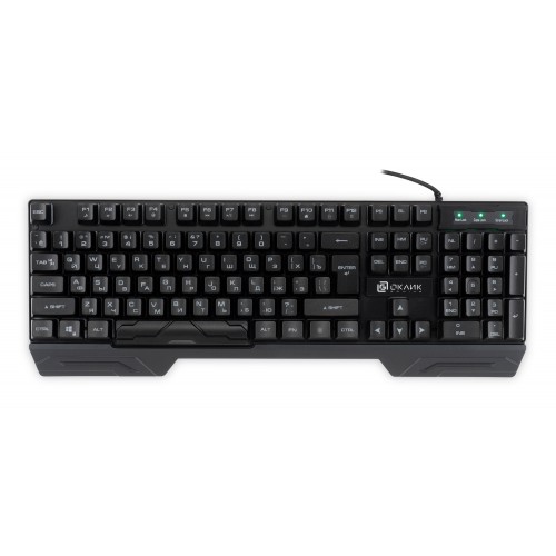 Клавиатура Оклик 709G черный USB for gamer LED (1788144) кабель 1.8м