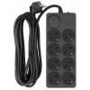 Сетевой фильтр Ippon BK-8-EU-5-16-B 5м (8 розеток) черный (коробка)
