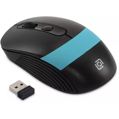Мышь Оклик 310MW черный/синий оптическая 3200dpi беспров. USB для ноутбука 4but (1869090)