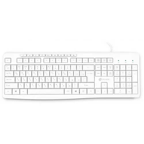 Клавиатура Оклик 305M белый USB Multimedia (1875227) кабель 1.5м