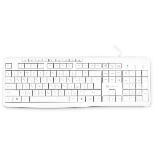 Клавиатура Оклик 305M белый USB Multimedia (1875227) кабель 1.5м