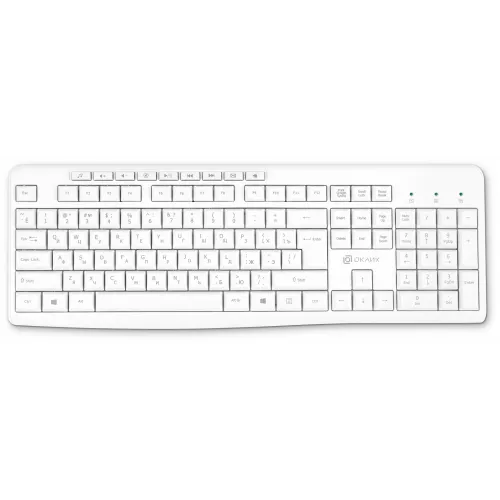 Клавиатура Оклик K225W белый USB беспроводная Multimedia (1875235)
