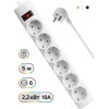 Сетевой фильтр Defender DFS 155 5м (6 розеток) белый (коробка)